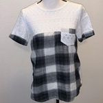 Studio West  Apparel white black checkered lace pocket blouse Photo 0