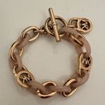 Michael Kors  Blush Pink Acetate and Rose Gold Chain Toggle Bracelet Photo 2