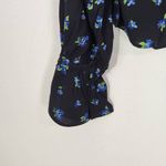 We Wore What Black Floral Cropped Blouse NWT Size Large Boho Floral Blouse Photo 3