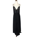 VINTAGE 90s SOLANGE Maxi Nightgown Dress Black Size 1X Photo 2