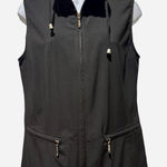 Zenergy by Chico’s Black Zip Front Vest Size 0 (XS) Adjustable Collar Pockets Photo 0