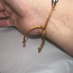 Gold Tone Paperclip and Evil Eye Bead Adjustable Bracelet Photo 5