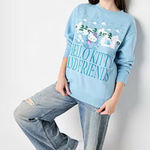 Sanrio NWT Hello Kitty Friends Snow Angel Crew Sweatshirt Woman’s M Baby Blue Photo 0
