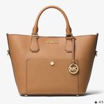 Michael Kors New  Greenwich Saffiano Leather Satchel Bag Brown Tote Classic Chic Photo 1
