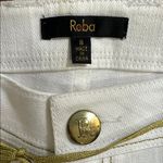 Reba  Women’s Cream Boot Cut Jeans with Gold Stitch Size 8 Photo 5