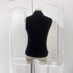 Christopher & Banks  Black Vest with 100% Pig Leather Front - sz S Photo 3