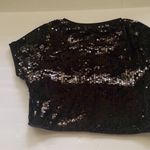 August Silk  Knits women’s black lined sequined fancy t-shirt, size medium Photo 7