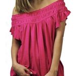We The Free  by Free People Coconut Gathered Top New NWT Pink SMALL S Beautiful Photo 4