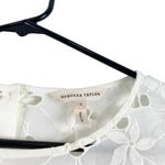 Rebecca Taylor Adriana Floral Eyelet Ruffle Sleeve Sheer Pullover Blouse White 2 Photo 4