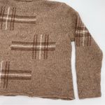 Vintage Sweater Lambswool Tan‎ Minimalist Graphic Design Light Brown Large Women Tan Photo 8