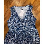 Womens Sleeveless Floral V Neck Casual Summer Sun Dress ruffle vacation NWT blue Size M Photo 2
