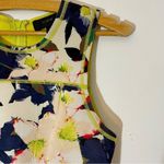 J.Crew  Cove Scuba Floral Dress w Neon Green Zipper & Stitching Size 2 Photo 6