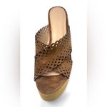 Veronica Beard Gaynor Scalloped Suede Platform Sandals Heels in Hazelwood BNIB Photo 5