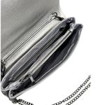 Sondra Roberts CLUTCH HANDBAG Silver Black Clutch Crossbody Faux Suede Purse Photo 7