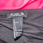 Drawstring Short Sleeve Crop Top Black Size L Photo 3