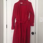 Cypress Adult Red Fleece Bath Robe Wrap Robe Belted Size Medium Red Photo 0