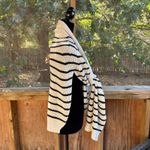 Free People University Stripe Sweater Scarf White Black Stripe One Size. NEW Photo 1