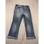 Risen Topped Cuffed Straight Leg Jeans 7/28 Distressed Blue Photo 4