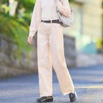 Uniqlo Cotton Wide Straight Leg Jeans Pink NWT Size 34 Photo 1