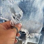 American Eagle AEO Hi Rise Shortie Crochet Pocket Frayed Jean Shorts 360 Super Stretch Size 4 Photo 4