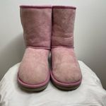 UGG  Australia Classic‎ Short 5825 Leather Sheepskin Lined Winter Boots Pink 8 Photo 2