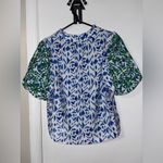 June & Beyond Blue & green Tiffany Embroidered Blouse size Small nwt Photo 2