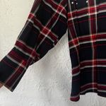 H&M ‎ cotton plaid Pleated BLOUSE with pearls SIZE 4, zipper back and sleeves Photo 4
