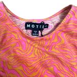 Motel Rocks Retro Orange Pink Trippy Waves Ruched Bodycon Tank Mini Dress XS Photo 1