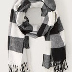 Abercrombie & Fitch Abercrombie Fitch Plaid Buffalo Check Scarf Fringe Wool Blend Women's Photo 0