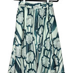 Anthropologie  Troubadour Waterlily Floral Striped Circle Skirt 4P Green Workwear Photo 0