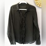 CP Shades  Lagenlook 100% Linen Button Down Shirt‎ Black Size Small Photo 3