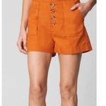 BLANK NYC Linen Blend High Rise Orange Shorts Size 31 In Firecracker Photo 2