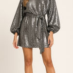 ANINE BING  Angie silver sequined mini dress. New with tags. Size S Photo 0