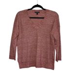 J.Crew Rust Orange Heathered Wool Linen Blend V-neck Sweater Photo 0