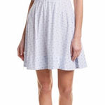 Derek Lam  10 CROSBY White Blue Striped Embroidered Pin Dots V-Neck Dress 6 Photo 0
