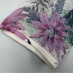 J. Jill purple green floral linen blend open knit breathable top size small Photo 8