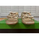 Kate Spade  Carolina Block Heel Sandal Metallic Nappa Pale Gold 6.5 Lightly Worn Photo 9