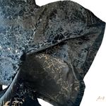 Mixit Black Floral Button-Up Shirt velvet lace tunic goth whimsical Photo 2