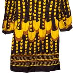 J.Crew  100% Silk Abstract Tunic 3/4 Sleeves Mini Dress Pockets 4 Brown Yellow Photo 6