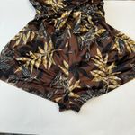Maxine of Hollywood Vintage Romper Swimwear Tropical Leaf Print Lined Women 14 Photo 5