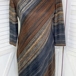 Studio One  Diagonal Print Knit Sheath‎ Dress Brown Gray 4P Photo 0