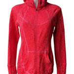 Athleta Orange Pink Space Dye Full Zip Hooded Sweatshirt Jacket, Sz M Red Size M Photo 0