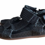 Kelsi Dagger  Brooklyn Spark Black Woven Leather Sandals Photo 0