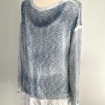 T Party Fashion T Party Light Blue White Sponge Knit Pullover Sweater Photo 3
