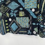 Vintage Renaissance Artsy Slinky Knit Top Black Blue Art To Wear Size PL Photo 7