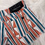 Black Orchid Denim Orange and Blue Jean Shorts Vibrant Stripes Photo 8