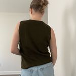 Laura Ashley Vintage  Olive Green Chic Tank Top Photo 3
