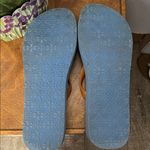 Tory Burch Blue and Orange Wedge Flip Flops Size 11 Photo 4