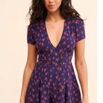 Urban Outfitters UO Juliette Heart Printed Short Sleeve Romper Size Large NWOT Photo 0