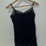 White House | Black Market  Lace Bottom Cami Top v-neck black Photo 0